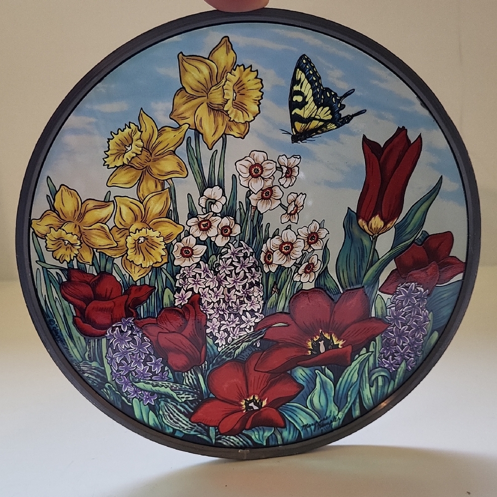 Vintage Glassmasters Stained Glass Floral Maryrose Wampler Design